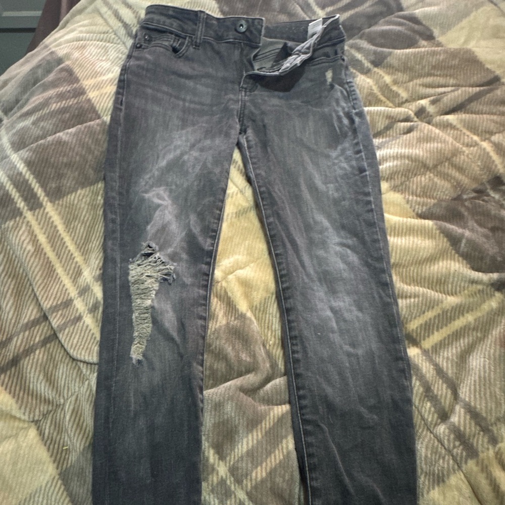 DL 1961 Distressed Grey Skinny Jeans size 25